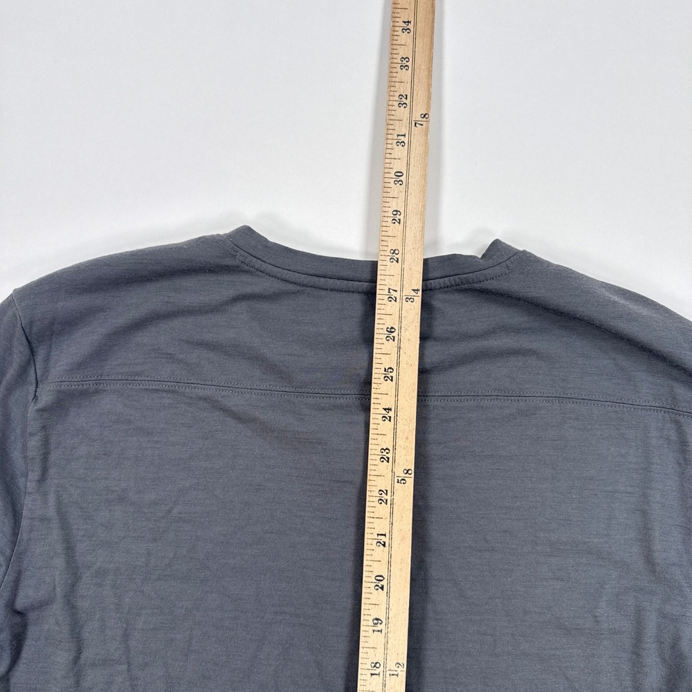 Rhone Mens Henley Shirt XL Gray Merino Wool Long Sleeve Technical Gorpcore - Picture 6 of 8